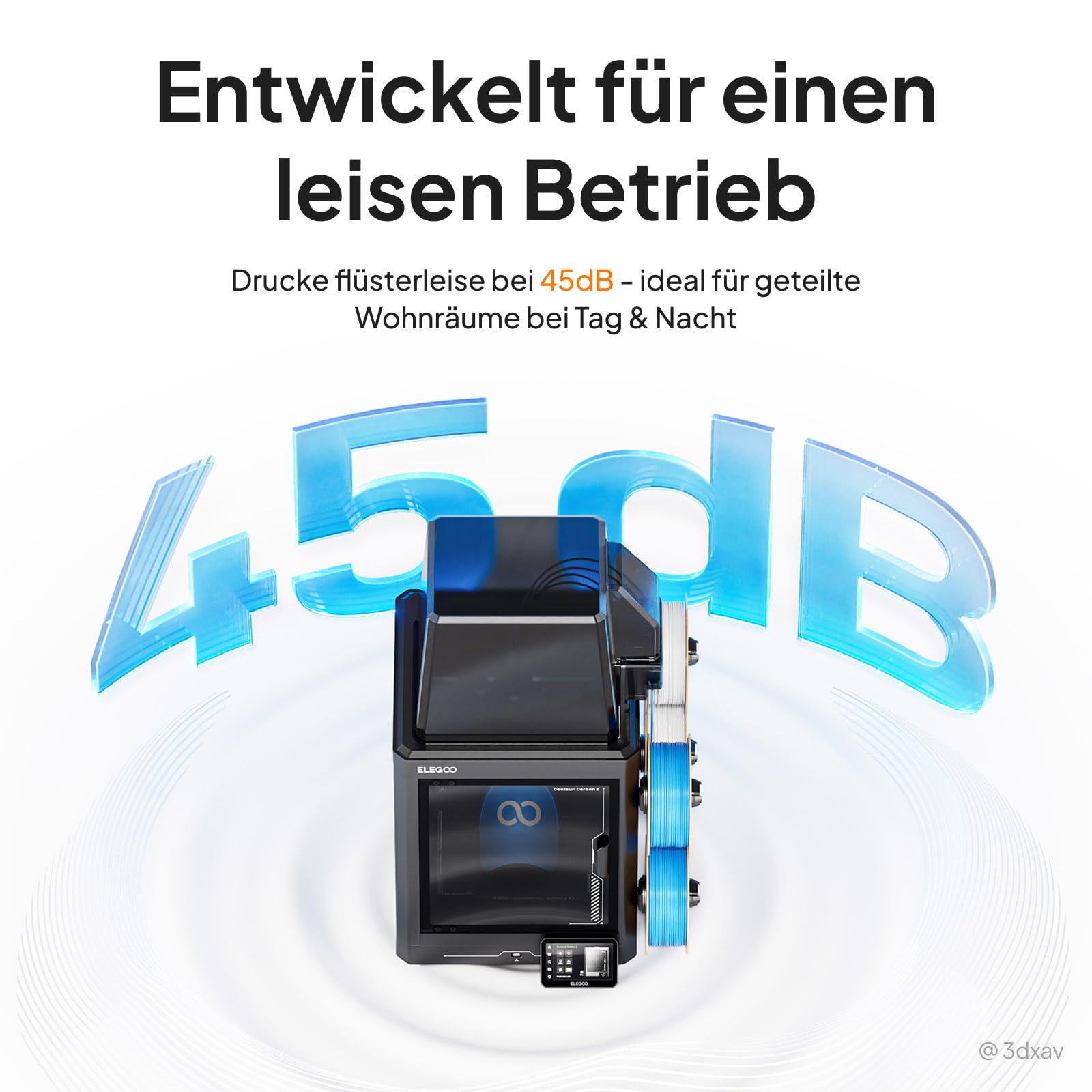 ELEGOO Centauri Carbon 2 Combo 3D Drucker Mehrfarbig, 256x256x256mm | 500mm/s Hochgeschwindigkeit, Mit CANVAS, Automatische Nivellierung, 350°C Hochtemperaturdüse, Mehrfarbendruck