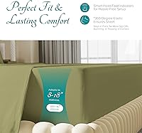 Vista 36 de Carressa Linen Sábana bajera ajustable 100% algodón tamaño King – Sábana bajera de 800 hilos King de algodón, lujosamente suave, refrescante