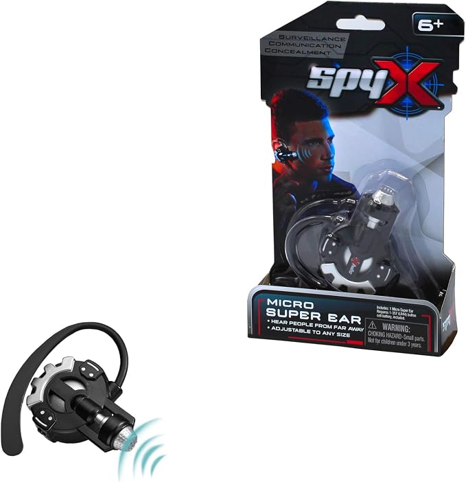 SpyX Micro Listener – Detector Con Micrófono Y Auricular Para Escuchar Conversaciones Secretas – Accesorio De Espionaje Para Agentes