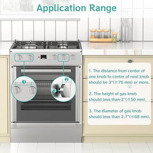 Miniatura 5 de AOSITE - Fundas para pomos de estufa para seguridad infantil, cubiertas de perilla de gas mejoradas para niños con adhesivo fuerte, paquete de 5