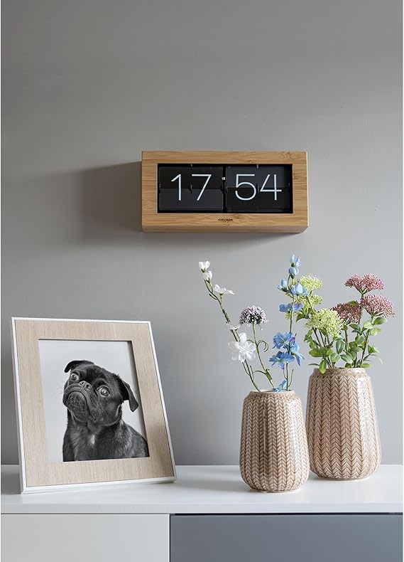 Karlsson Boxed Flip Clock (Bamboo)