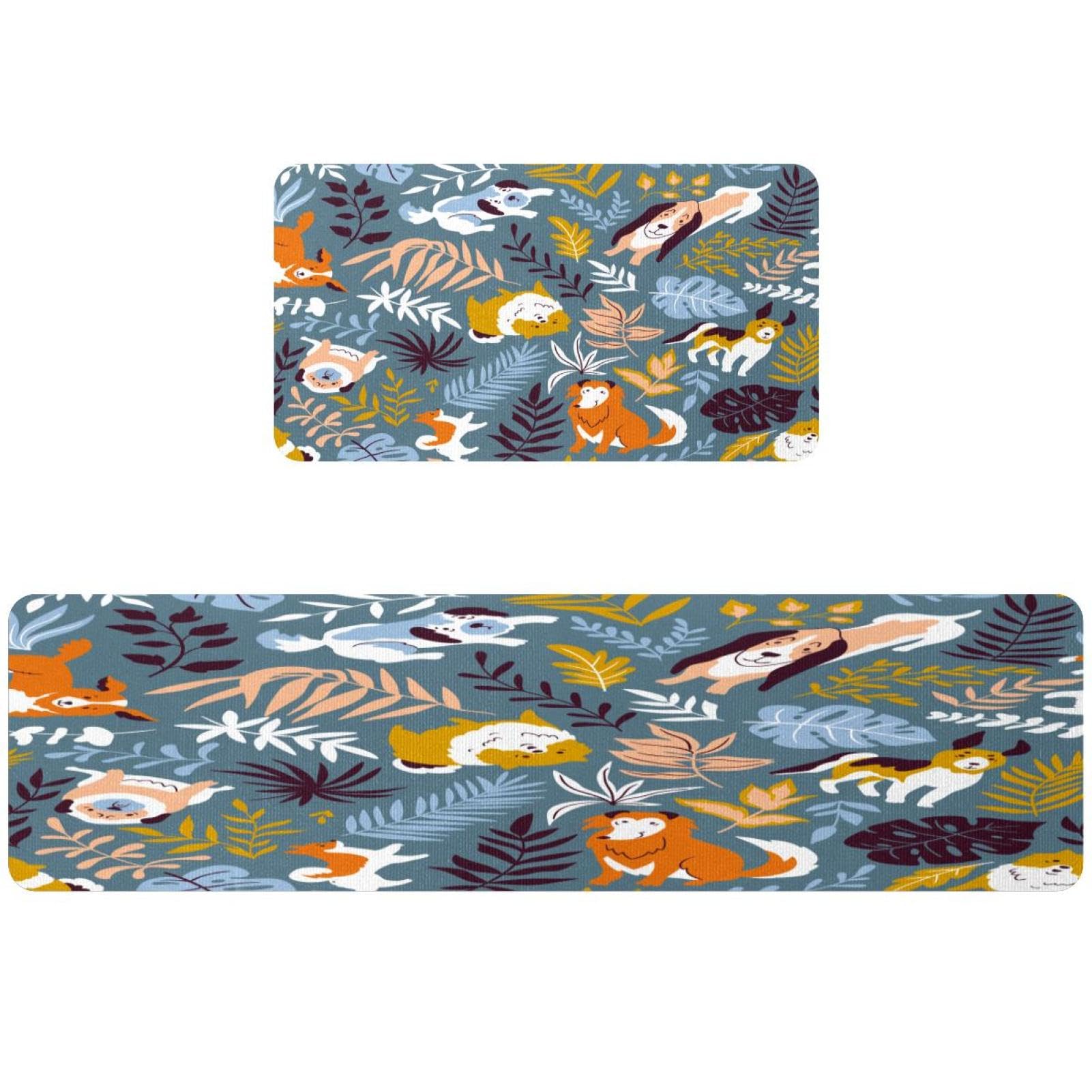 Tapis de cuisine antidérapants lavables en lot de 2 pour sol buanderie couloir