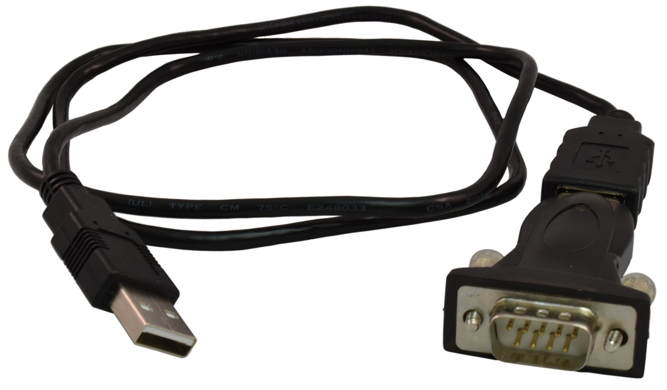 PTC Conversor USB 2.0 a serie RS-232 DB-9 de alta velocidad con cable de extensión desmontable de 3 pies - Compatible con Windows 7, Vista, XP, 2000, 98, Linux y Mac