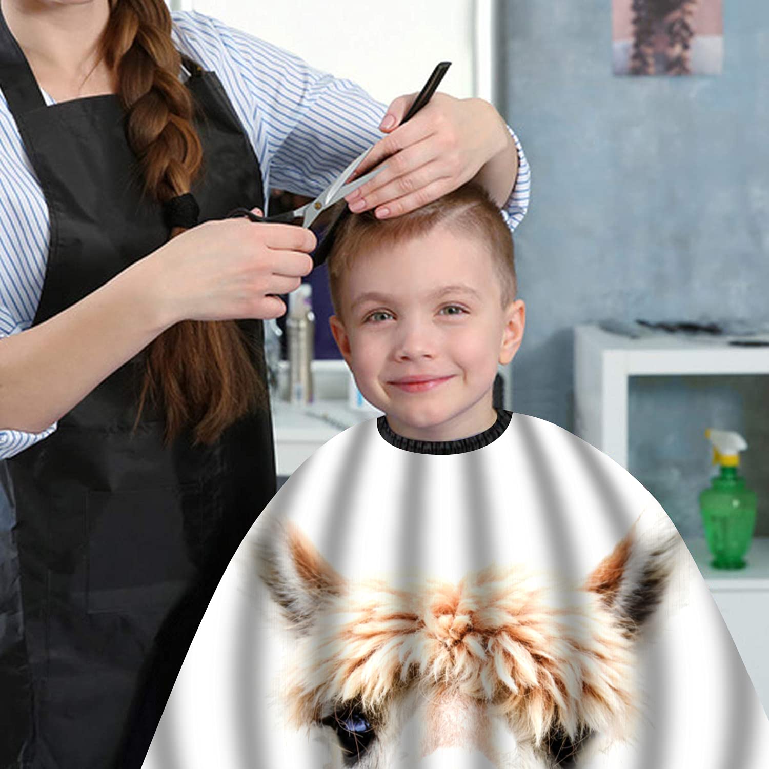Llama Waterproof Haircut Cape for Adults & Kids Professional Barber Cape with Adjustable Snap Closure 51"x55" : Everything Else
