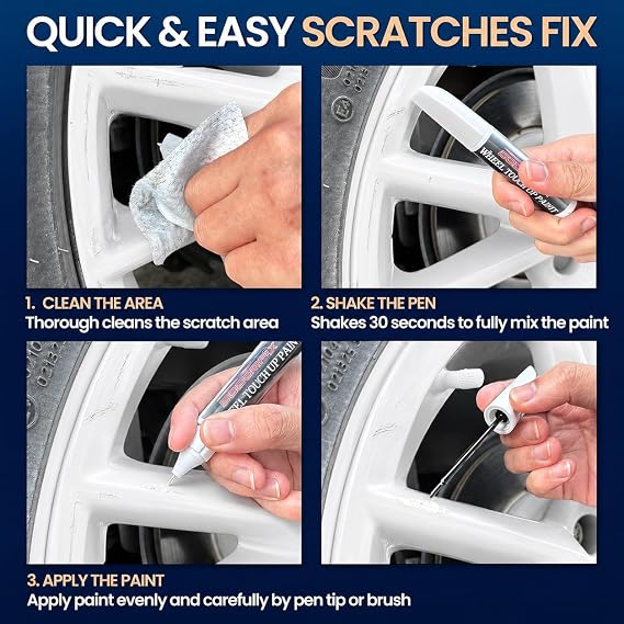 Pearl White Car Paint Touch Up, Auto Pearl White Touch Up Paint Pen, Two-In-One Car Scratch Repair, Car Scratch Remover for Deep Damages, Special-Purpose Car Paint
