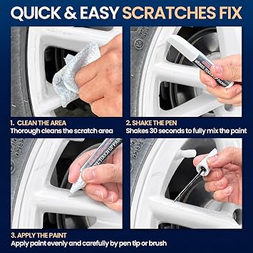 Pearl White Car Paint Touch Up, Auto Pearl White Touch Up Paint Pen, Two-In-One Car Scratch Repair, Car Scratch Remover for Deep Damages, Special-Purpose Car Paint
