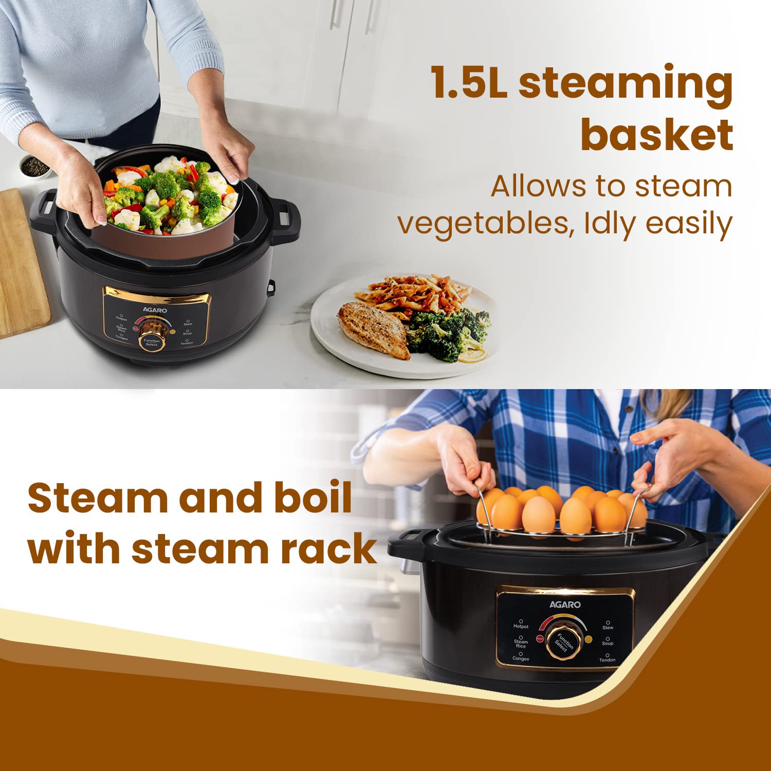 Agaro Pressure Cooker With Saute Function Agaro Royal Electric