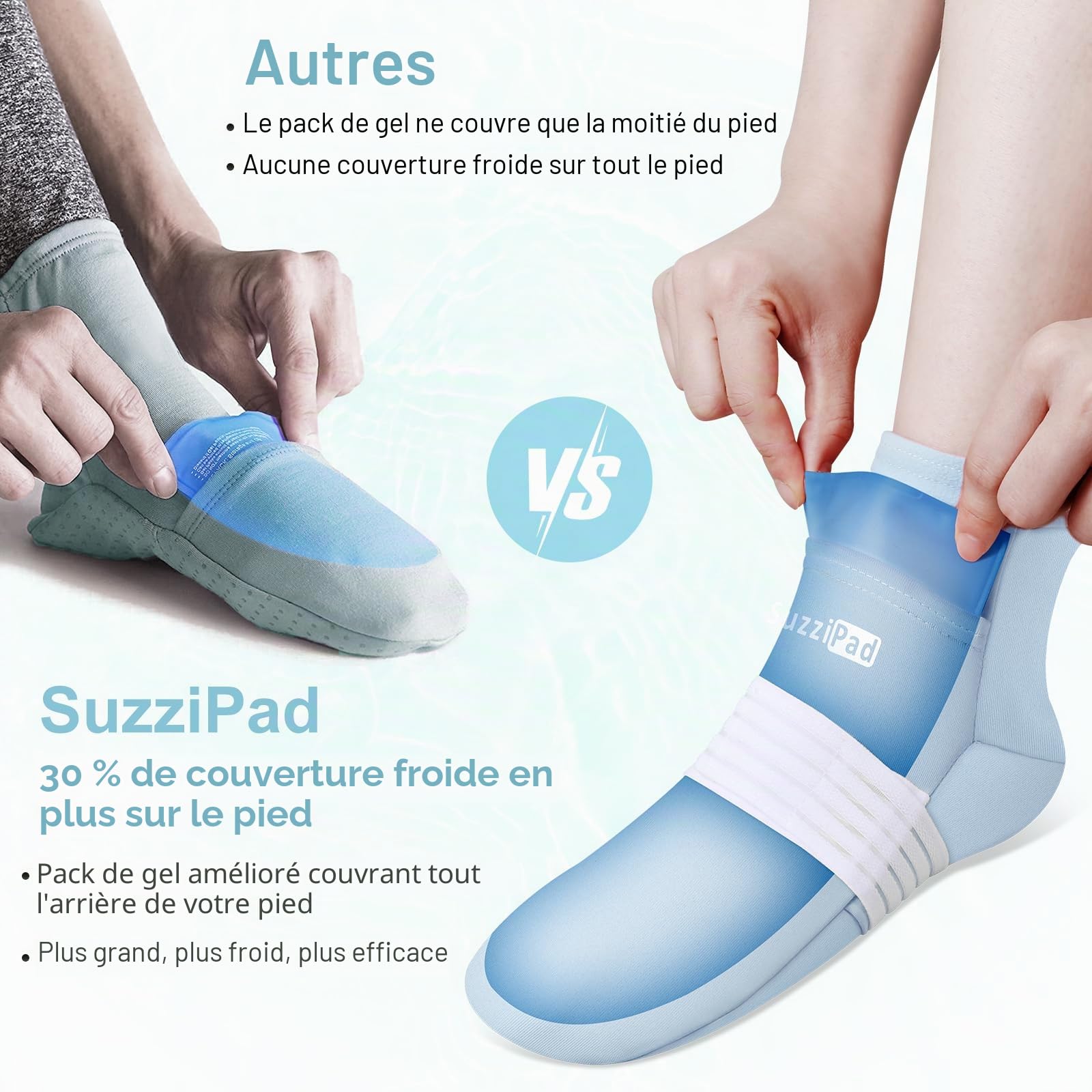 Suzzipad Chaussettes de thérapie par le froid et pack de glace pour les mains, gants rafraîchissants pour chimiothérapie, capuchons anti-stress, idéal pour carpien, kit de soins de chimio pour femmes