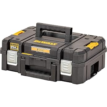dewalt t stak ii dwst83345-1 tool box robust box protection class ip54 2 handles metal clasps label holder for labeling adjustable foam insert pack of 1