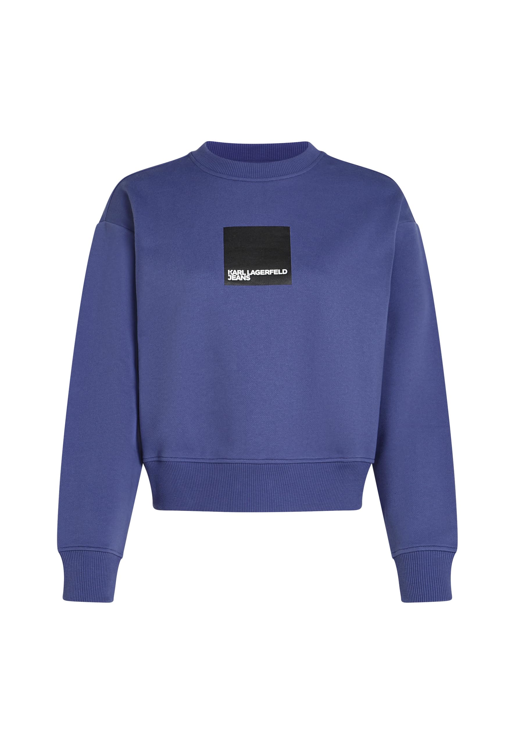 Karl Lagerfeld Jeans Women's Skipper Blue Box Logo Sweat, Regular Fit, Blue, Xl