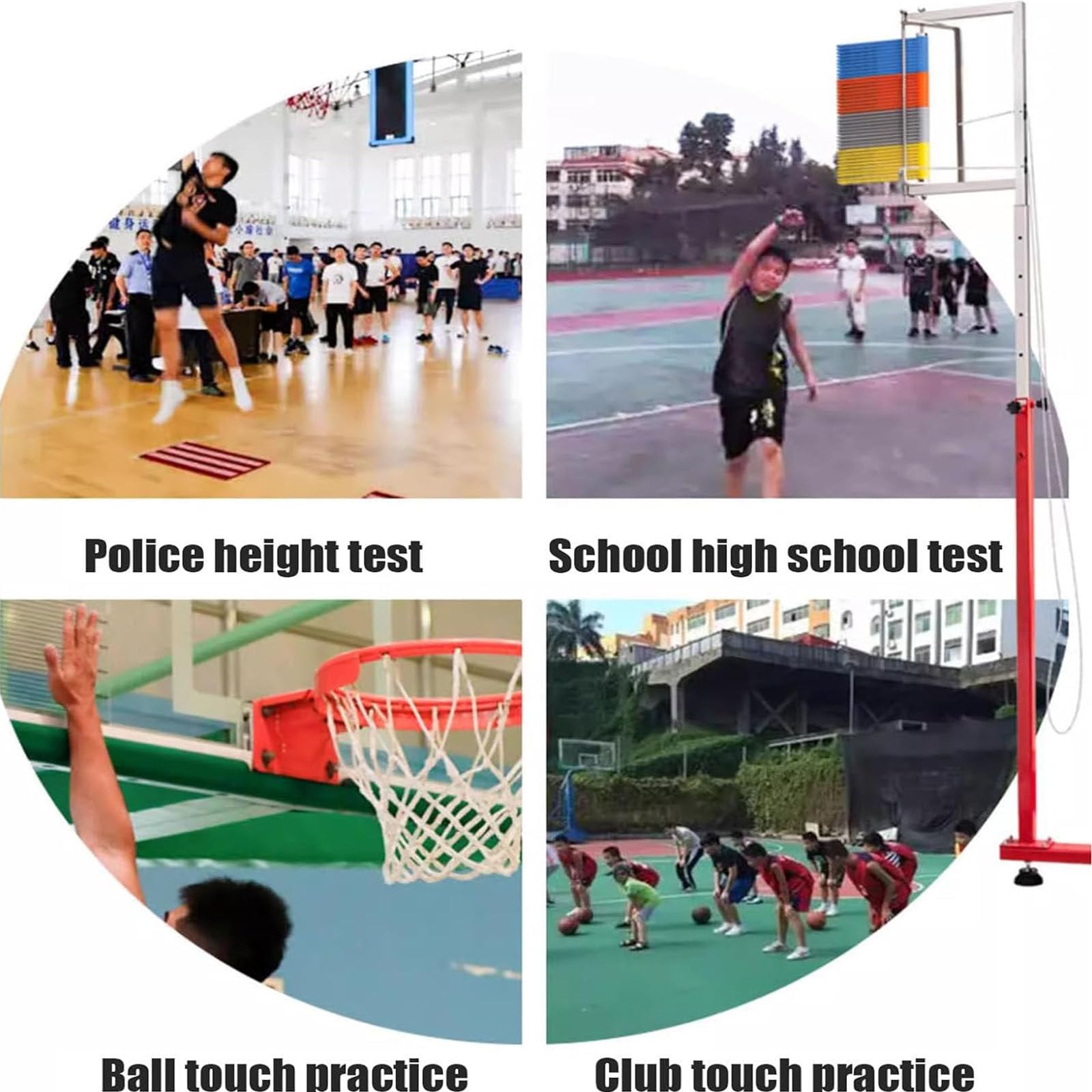 Generisch Hochleistungs-Vertikalsprungmessgerät für Basketball und Volleyball, Verstellbarer Sprunghöhenmesser (1,7–3,6 m), robuster Messstab mit farbenfrohem Design