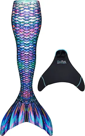 Fin Fun Mermaid Tail for Swimming (Girls, Kids, Women, Teens) with Monofin