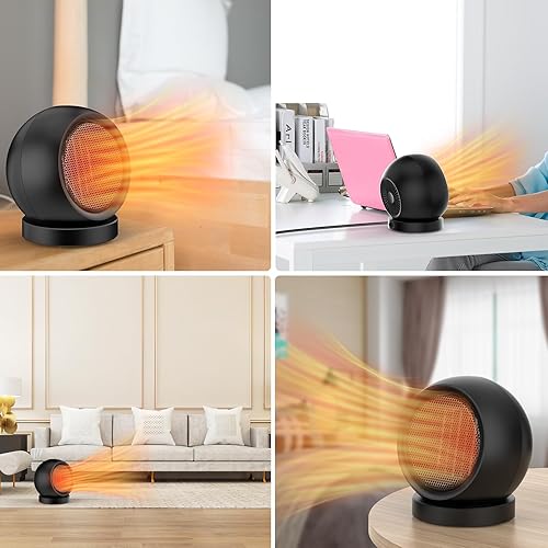 Miniatura 7 de Calentador de escritorio, calentador de escritorio de 600 W de eficiencia energética para uso en interiores, seguro y silencioso para dormitorio,