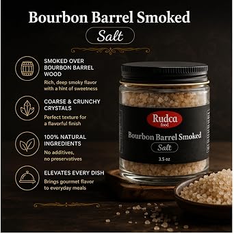 Rudca Food Bourbon Barrel Smoked Finishing Salt, 3.5 oz