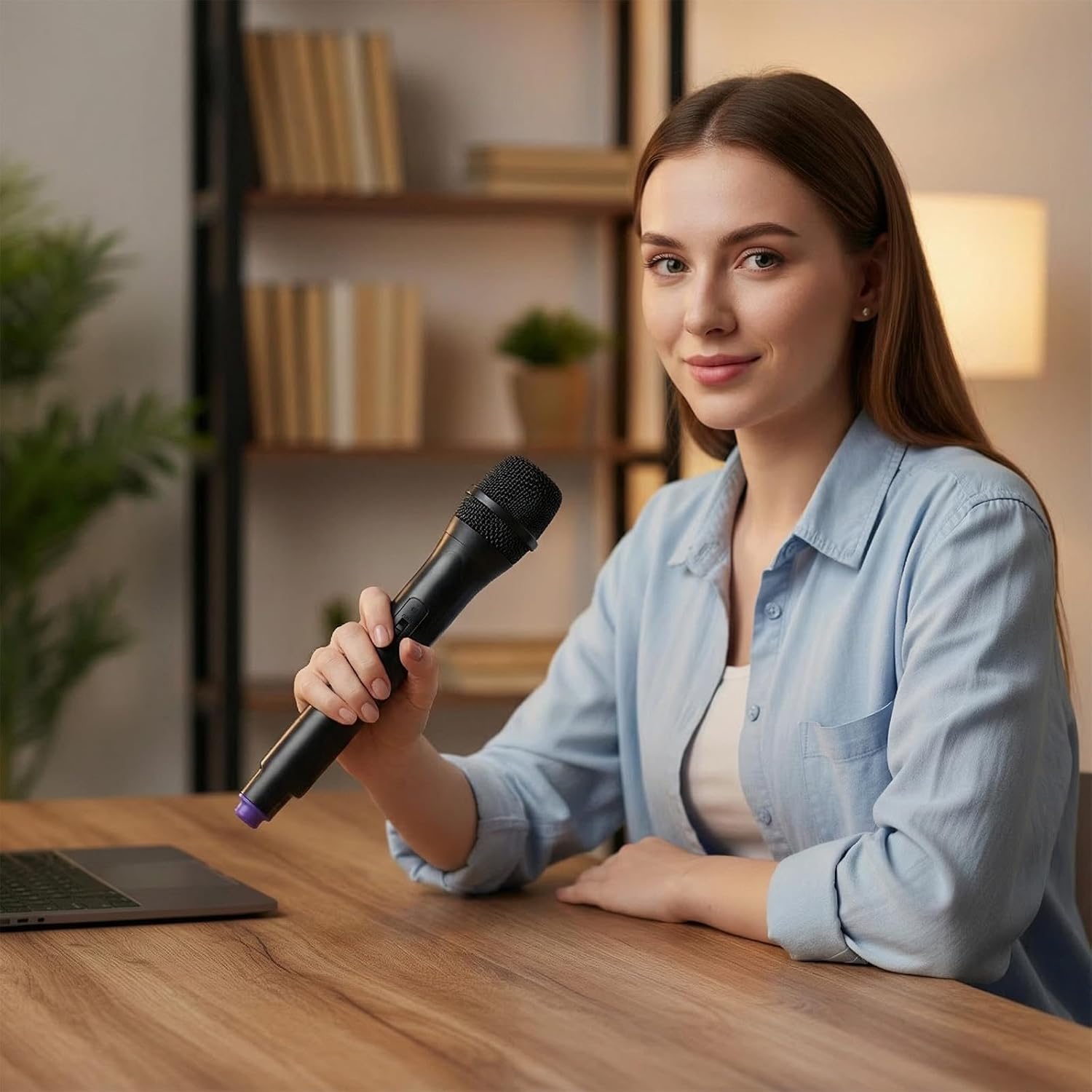 Fake Microphone Plastic Realistic Microphone Simulate Speech Practice Prop for Karaoke Fun Stage or Costume Prop Birthday Party Accessory(Random Color on The Bottom) - Image 6