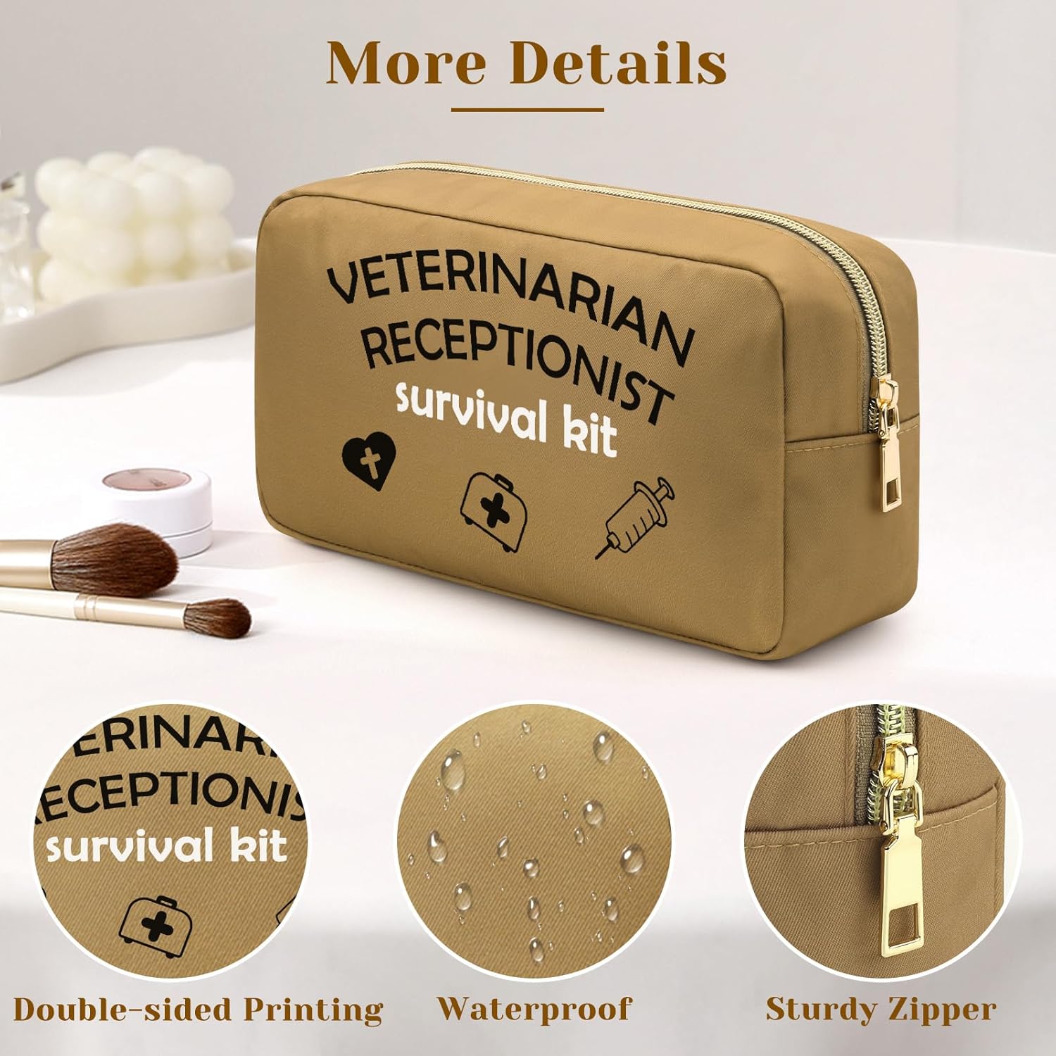 Veterinarian Gifts Makeup Bag Veterinary Technician Gift Appreciation Present for Veterinary Technologists Vet Tech Week Present for Vet Assistant Vet Techs Cosmetic Bag Christmas Birthday - Image 3