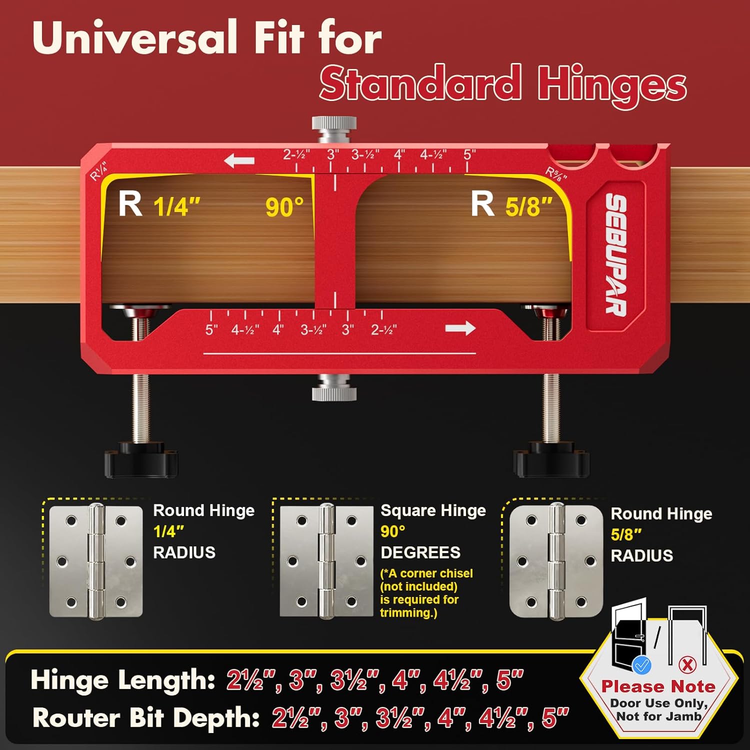 Plastic Door Hinge Jig Bundle with Red Door Hinge Jig