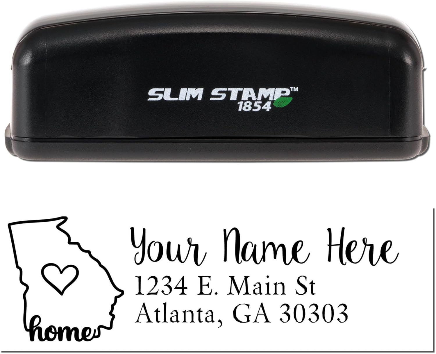 Georgia State Modern Return Address Stamp for Holiday Cards & Envelopes | Personalized Self-Inking Customizable Address Stamper | Elegant Home Mail Labels for Letters 7/8 x 2-1/4