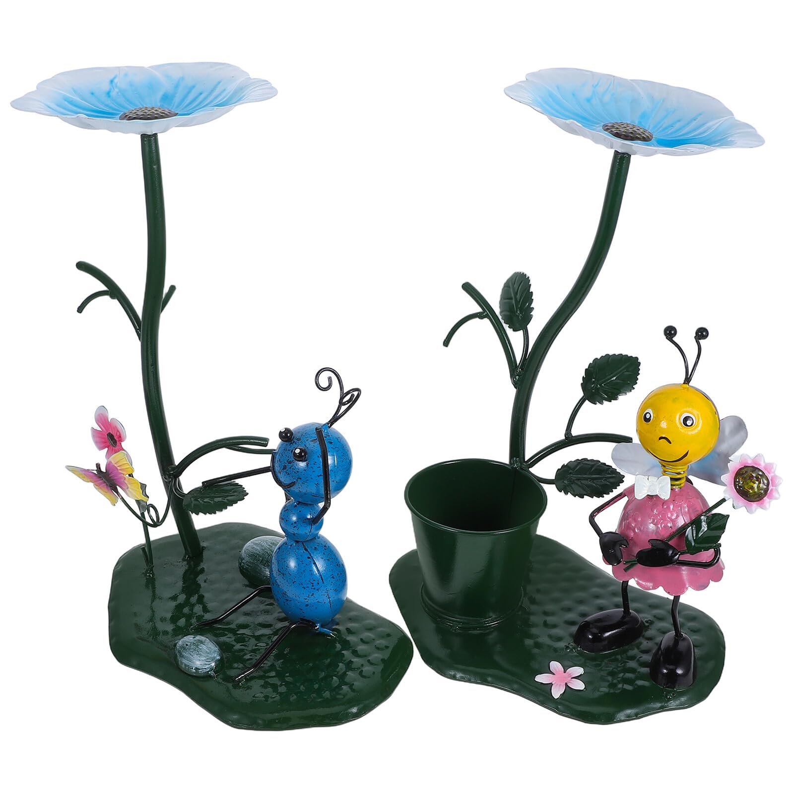 Gadpiparty 2 Pezzi Pz Mangimiere in Metallo per Uccelli da Esterno Statue Ornamentali per Giardino Prato e Balcone Decorazioni da Cortile per Attirare Volatili e Abbellire Spazi All Aperto