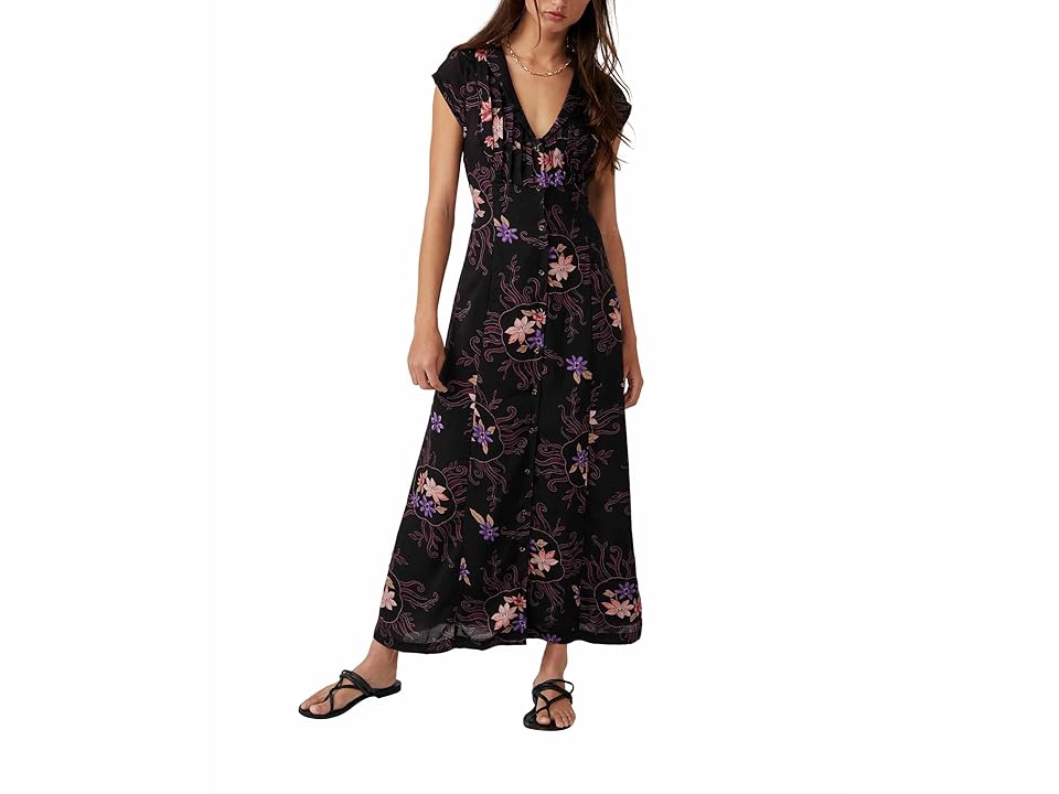Free People Rosemary Printed Midi (Night Combo) Women's Clothing INTERNATIONAL SHIPPING