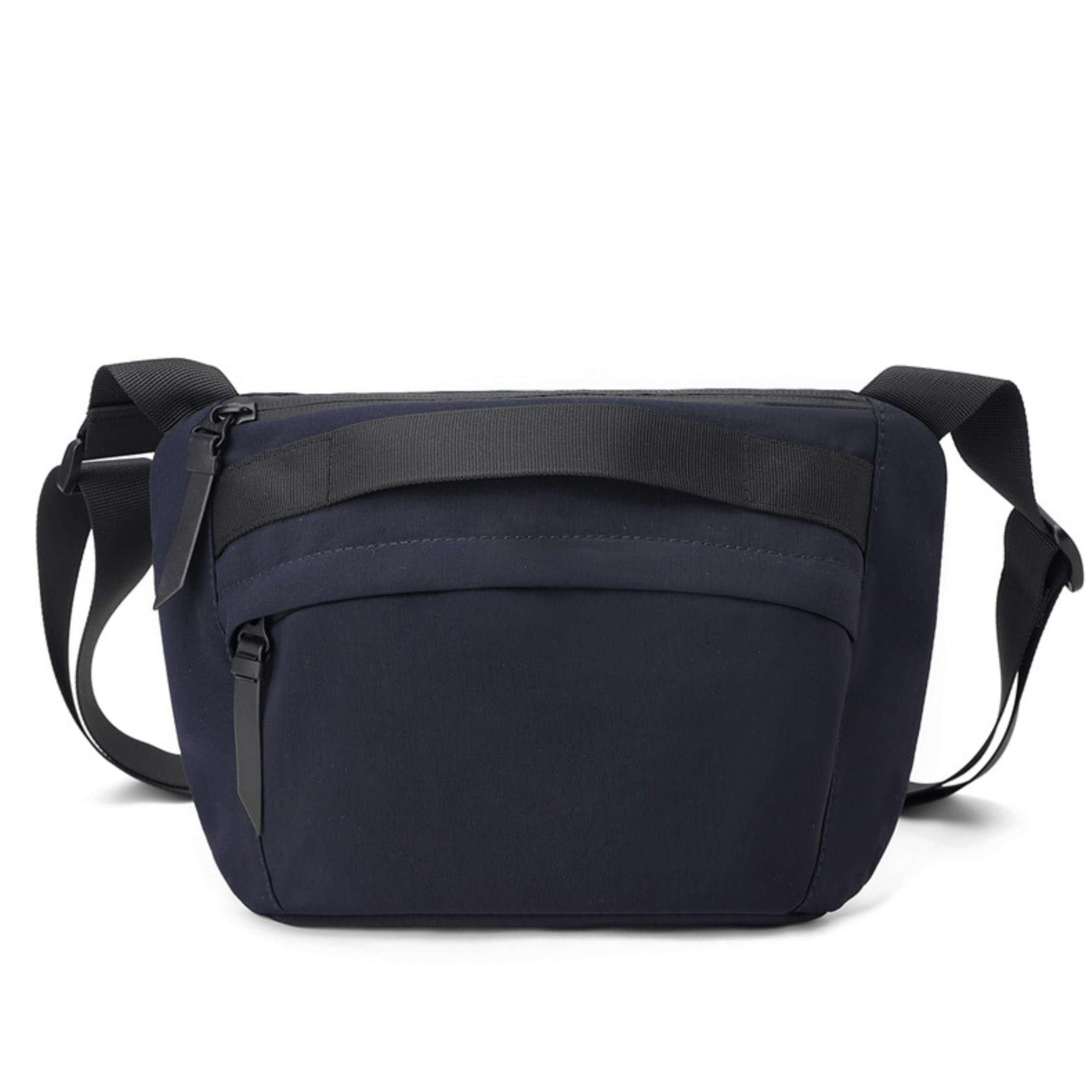 Waterproof Nylon Small Waist Bag for Men & Women | Convertible Crossbody Shoulder Bag with Adjustable Strap, 3 Pockets & Inner Divider | Stylish Travel Fanny Pack for Outdoor, Gym. (Dark Blue)