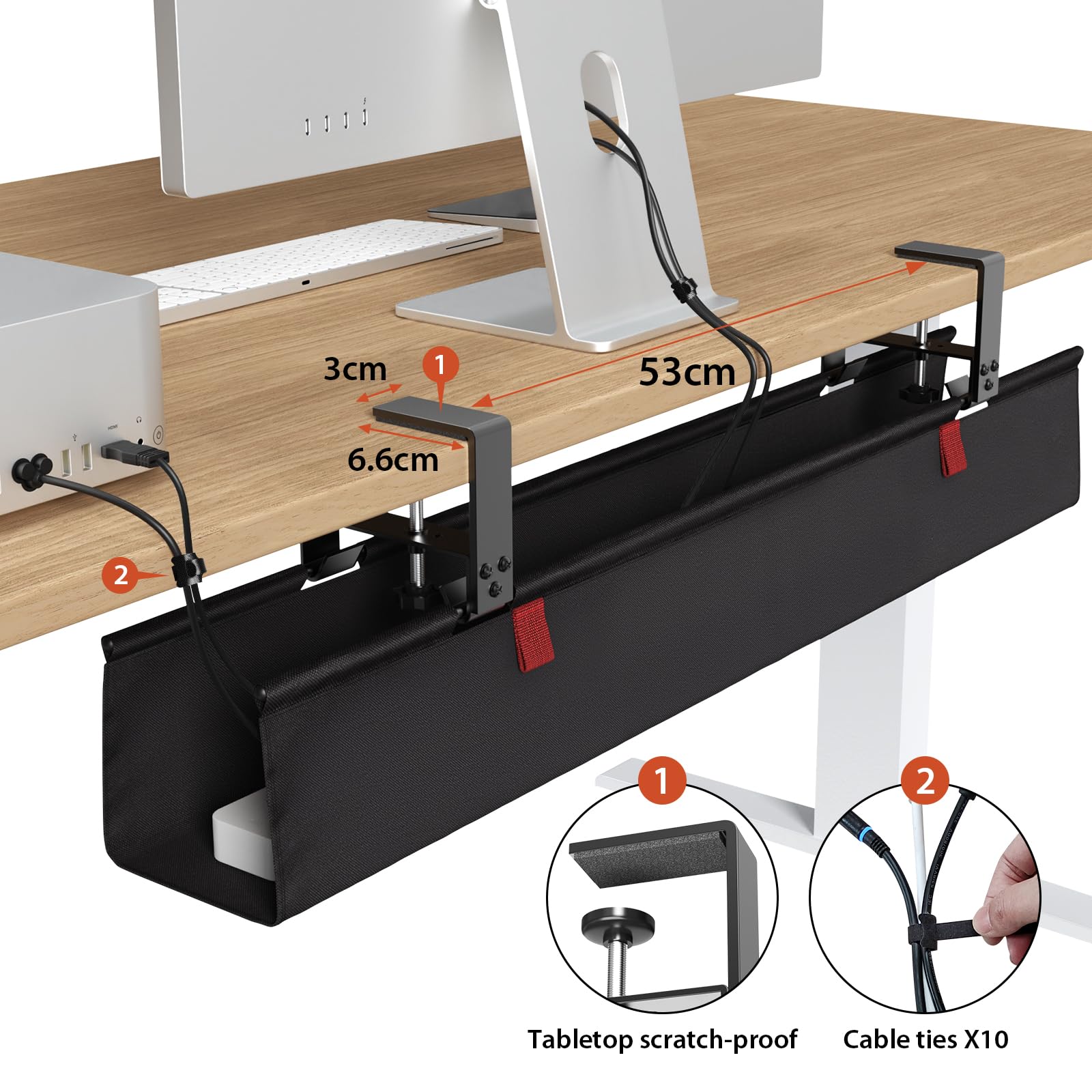 Univivi Under Desk Cable Management Tray - Image 3