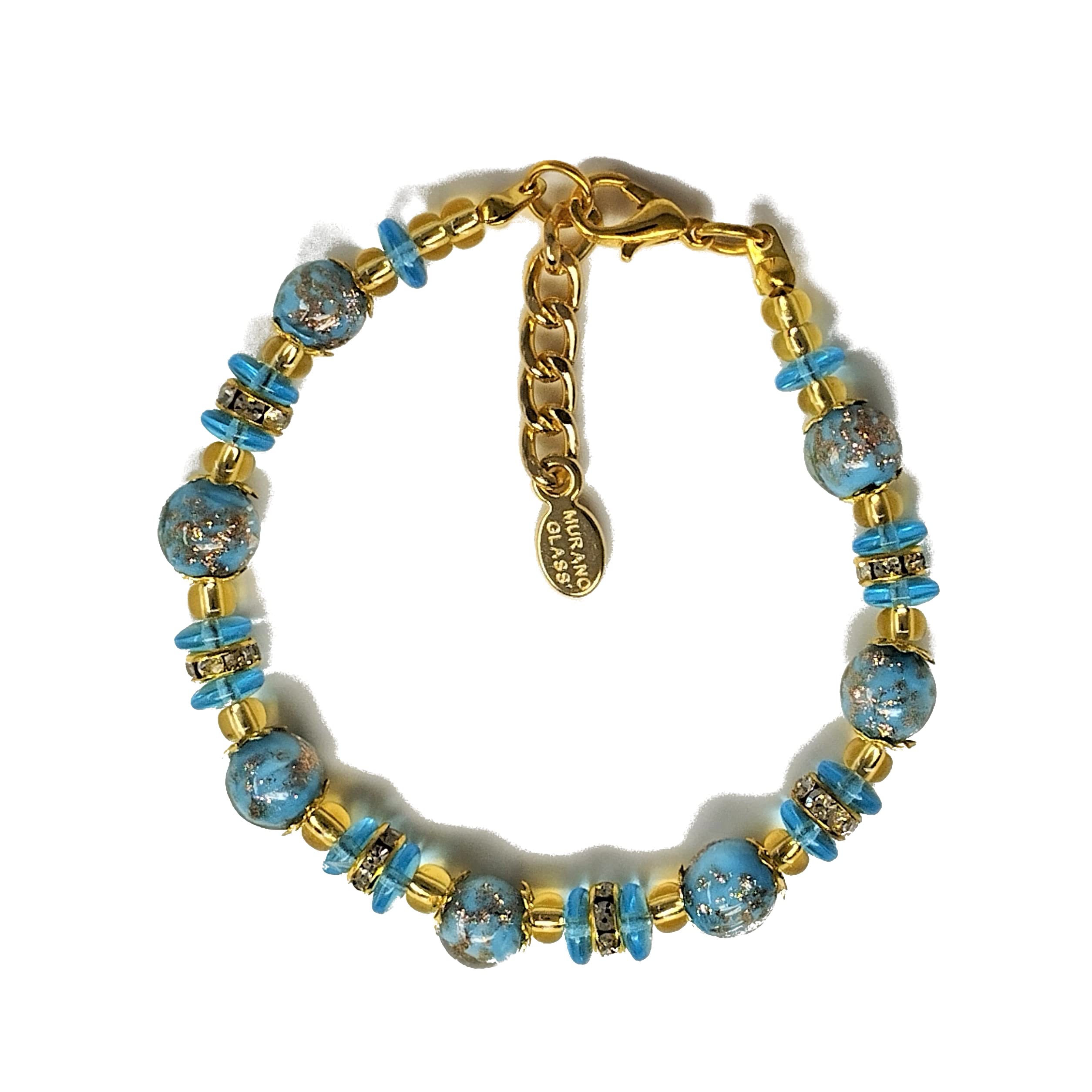 Sospiri Venezia Frauen-Armband mit 7 Glasperlen 8 mm Durchmesser Original Muranoglas - Geschenkidee Schmuckstück Made in Italy zertifiziert