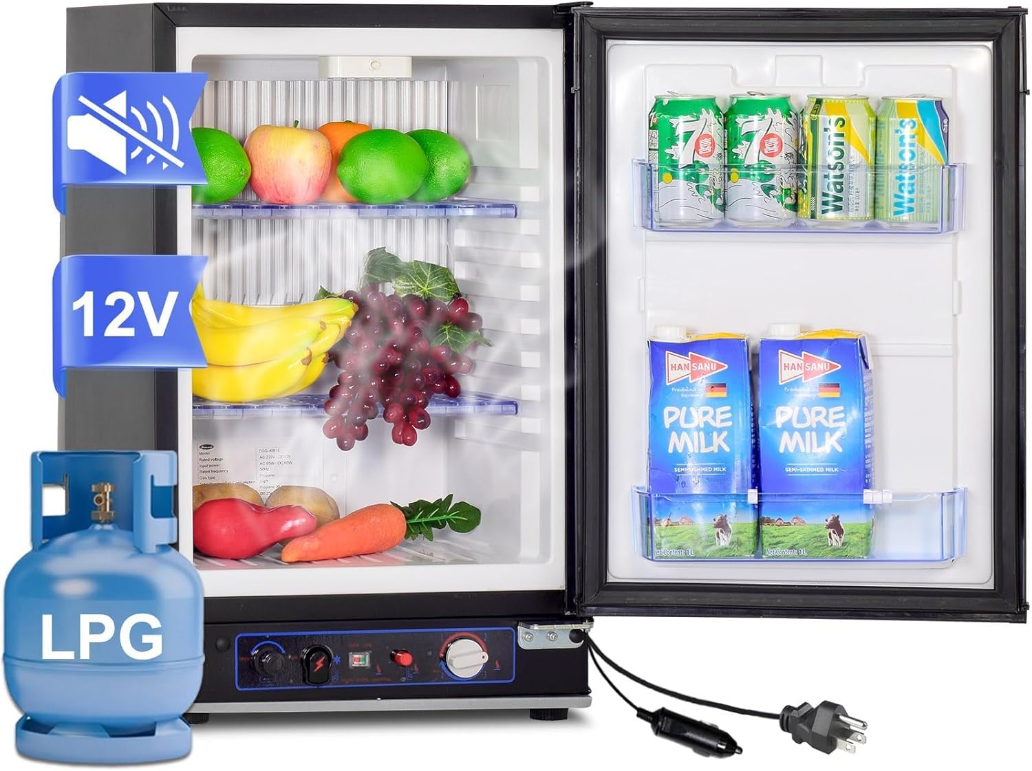 Propane Refrigerator RV Refrigerator 3 Way LPG/110V/12V, 12 Volt Refrigerator for RV Gas Refrigerators Off Grid Freezerless, RV Fridge Small 1.4 Cu.ft, Kitchen Fridges for Camper, Semi Truck Propane Refrigerator RV Refrigerator 3 Way LPG/110V/12V, 12 Volt Refrigerator for RV Gas Refrigerators Off Grid Freezerless, RV Fridge Small 1.4 Cu.ft, Kitchen Fridges for Camper, Semi Truck