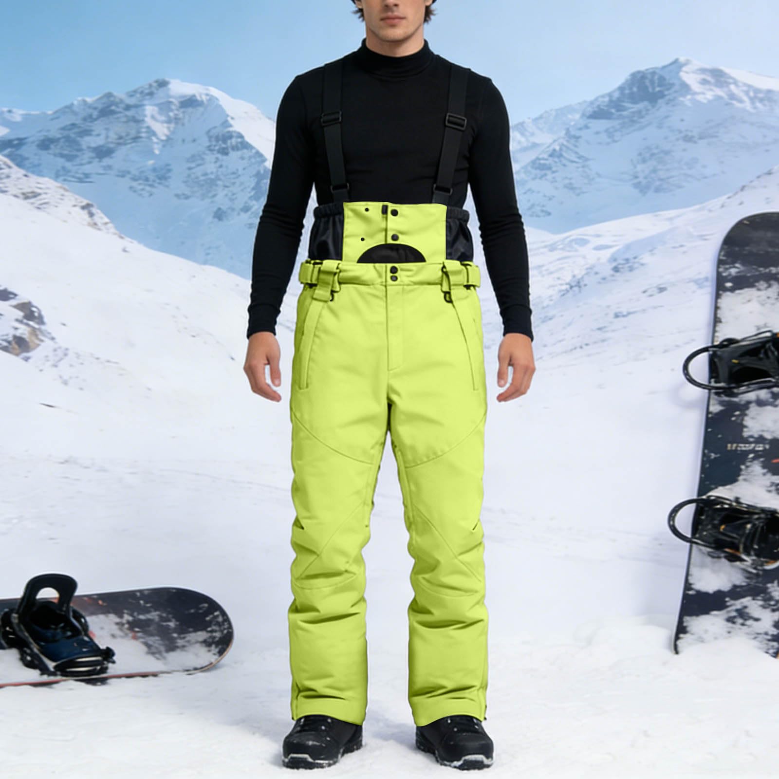 Salopette De Ski Femme Couleur Pure avec Poches - Vetement Thermique Femme Unique Mode, Pantalon Randonnée Chaud, Pantalons Ski Imperméable Épais Outdoor