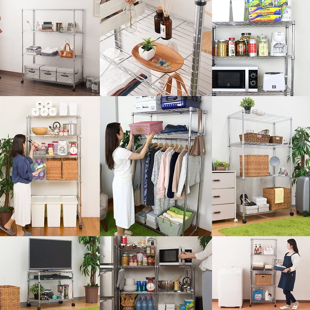 Amazon｜メタルラック 幅120 5段 スチールラック 収納棚 幅120 全体耐