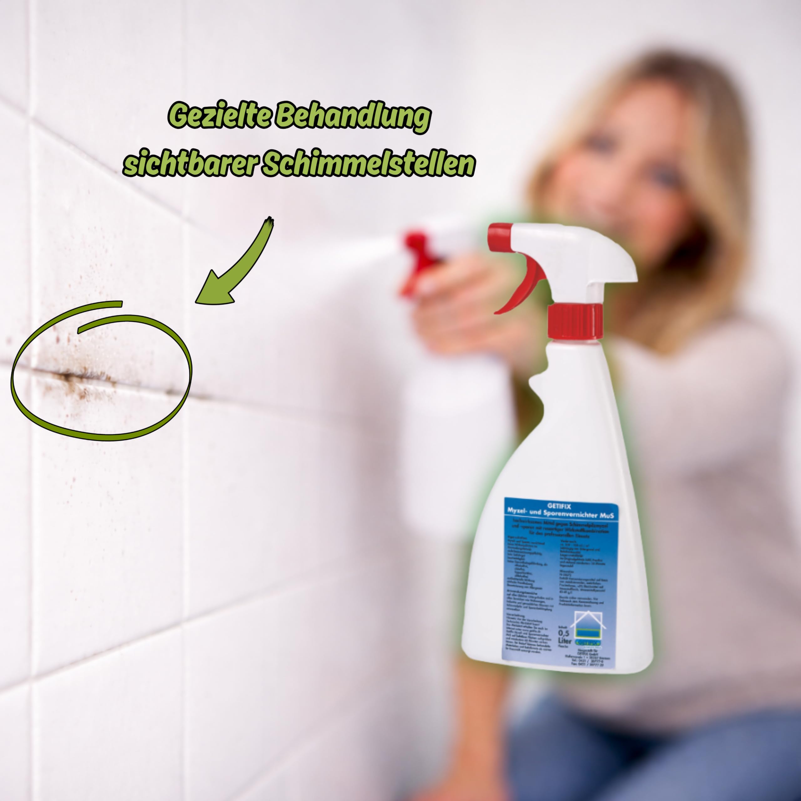 Caparol Anti-Schimmel Farbe Malerit W - weiß 2,5 Liter All in One Set inklusive Schimmelentferner, sdw-tools Rührholz und Nitrilhandschuhe - Saubere Behandlung und deckende Ergebnisse