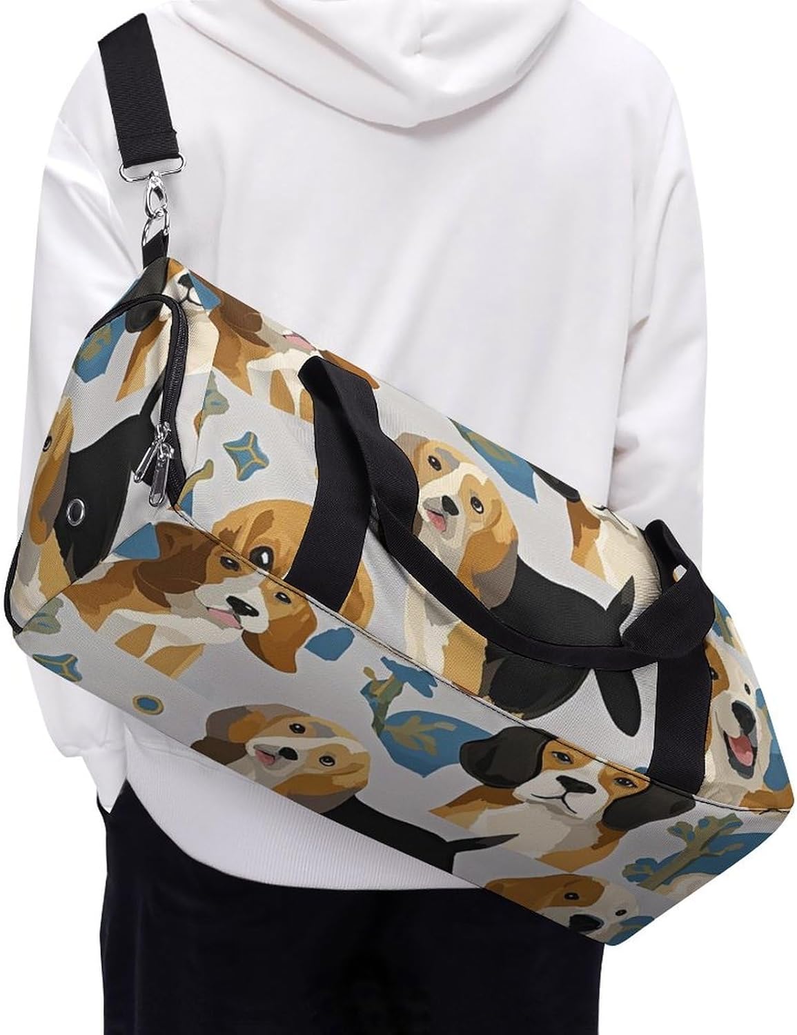 Gym Bag for Men Travel Duffle Bag Beagle Patterns Tote Bag Weekender Duffel Bag Weekender Bag for Sports