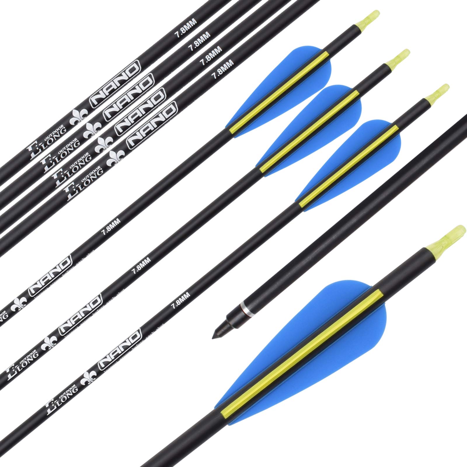28 30 32 Pouces flèches de Chasse 12 pcs,Tir à l'arc de Flèches pour Arc Classique et Arc à Poulies de Tir en Adultes Extérieur Cible d'entrainement