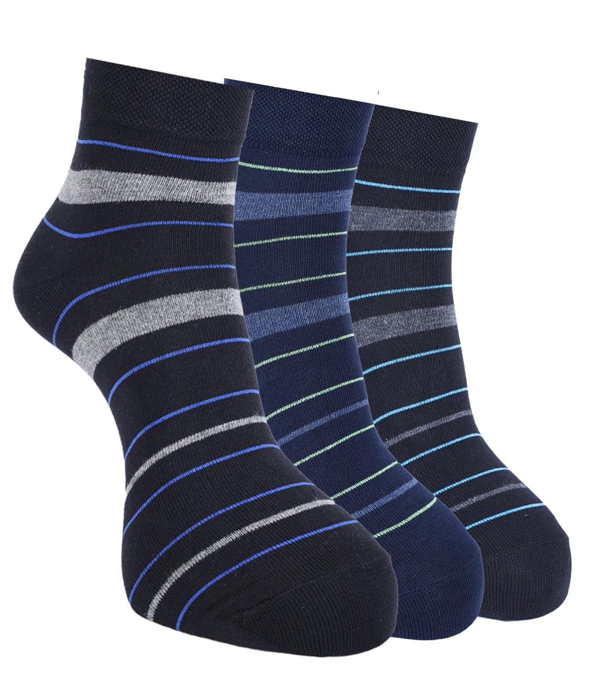force nxt BY Dollar Socks for Men Solid Ankle Length Cotton Socks, Free Size, Pack of 3 (Multicoloured)-picture-0