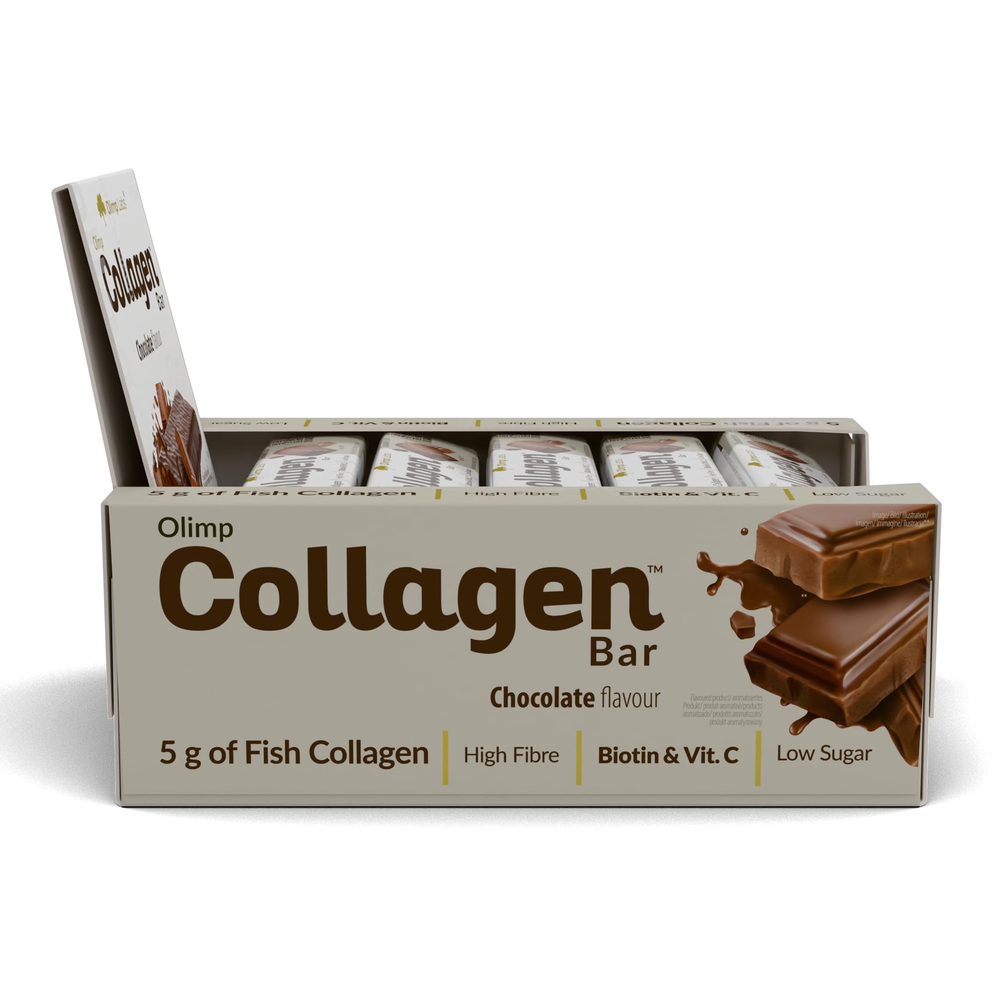 Olimp Proteinriegel - Collagen Bar 25 x 44g Chocolate | Powerbar Riegel