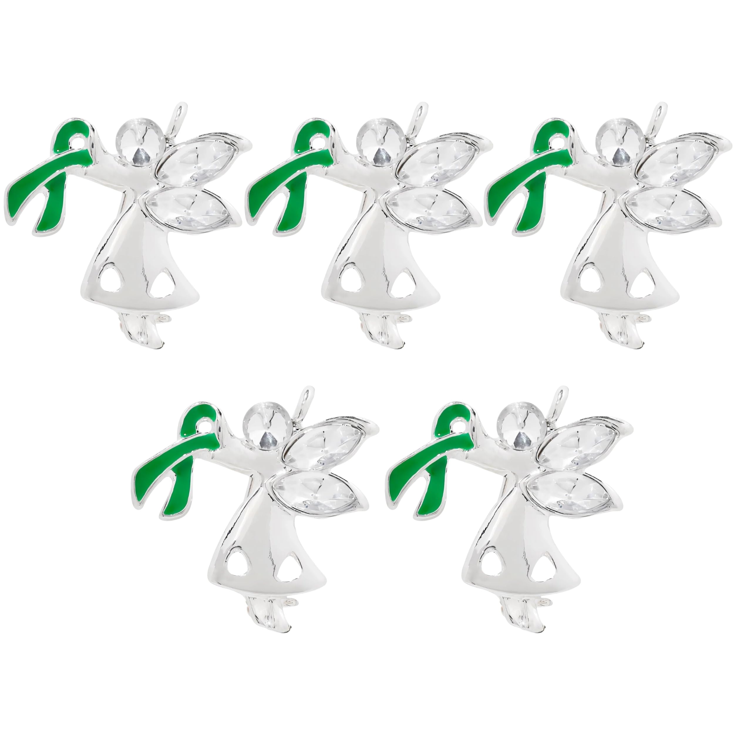Green Ribbon Awareness Pins - Wholesale Pack Pins for Cerebral Palsy, Glaucoma, Mental Health, Bipolar Disorder, Organ Donation, Liver Cancer- Perfect for Gift-Giving and Fundraising