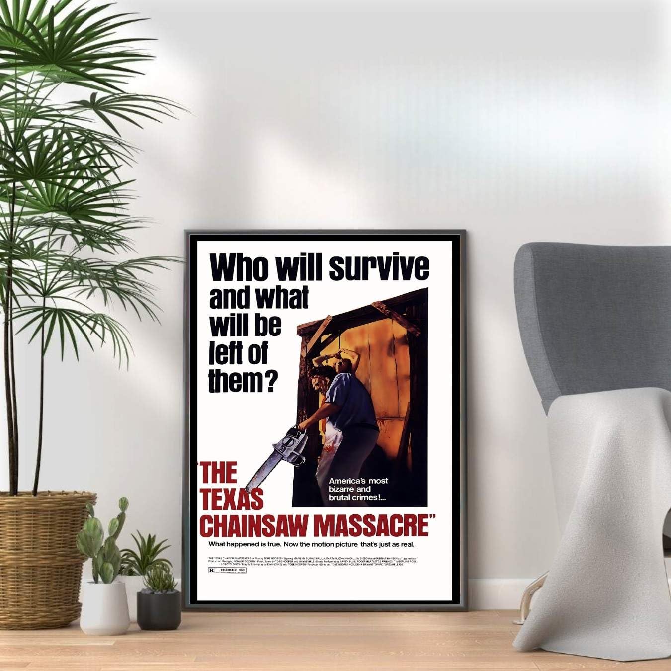 Horror Movie Poster Prints, Scary Film Wall Art, Halloween Decor, Horror Room & Home Cinema Wall Decor (THE TEXAS CHAINSAW MASSACRE, A3 Print Only (42x30cm))