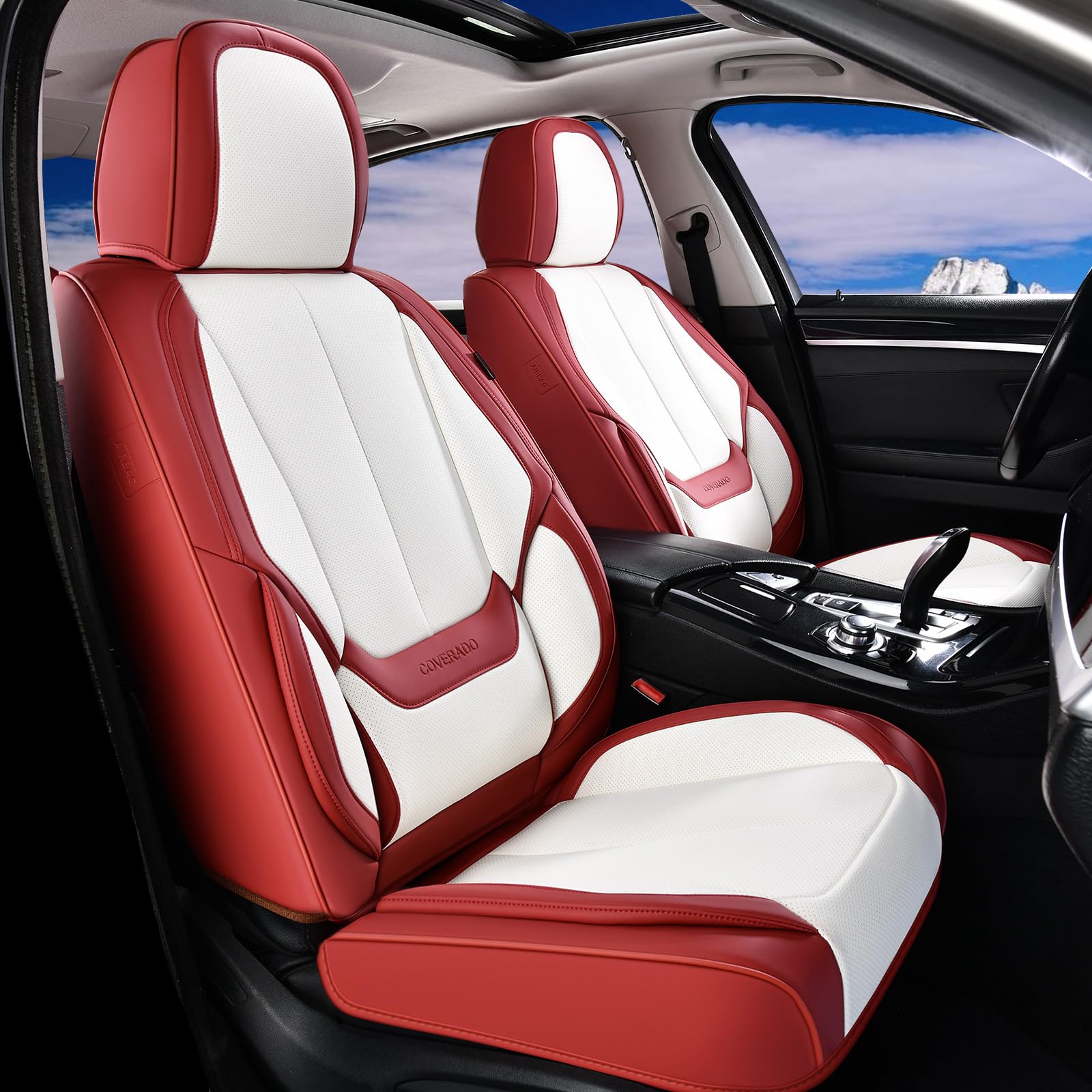Coverado Seat Covers, Car Seat Covers Front Seats, Car Seat Cover, Car Seat Protector Waterproof, Car Seat Cushion Leather, Seat Covers Carseat Cover Universal Fit for Most Cars