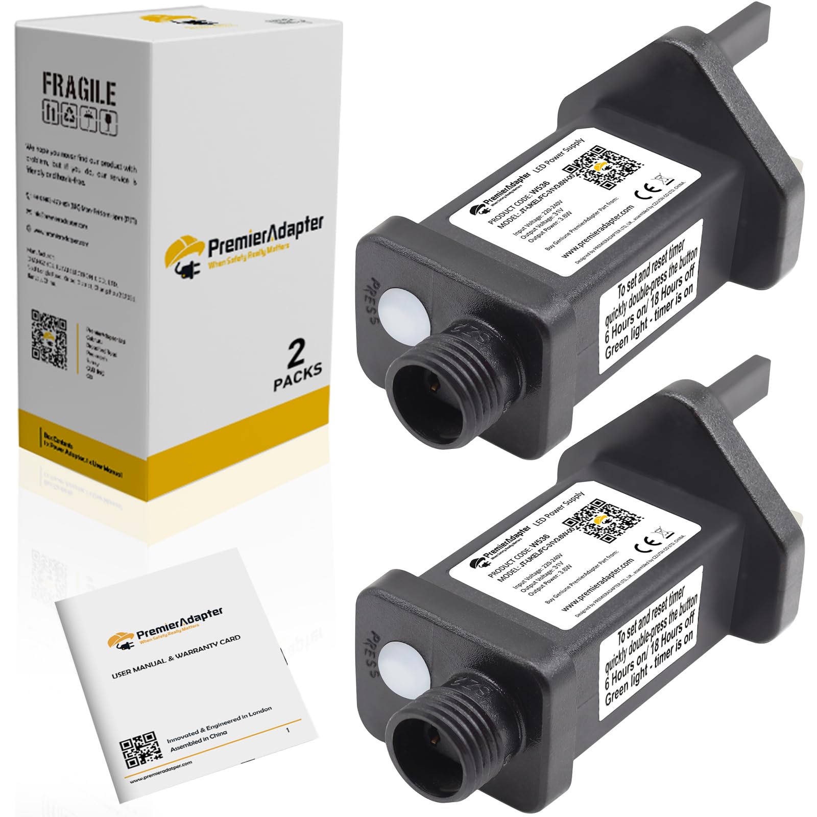 Premium 31V 9W/6W/3.6W Transformer for CZJUTAI JT-EL/FC31V 9W 6W /6W /4.5W /3.6W with 8 Modes, Memory & 6 Hour Timer - Enhance Your Christmas Lighting Display (3.6W-2Pcs)