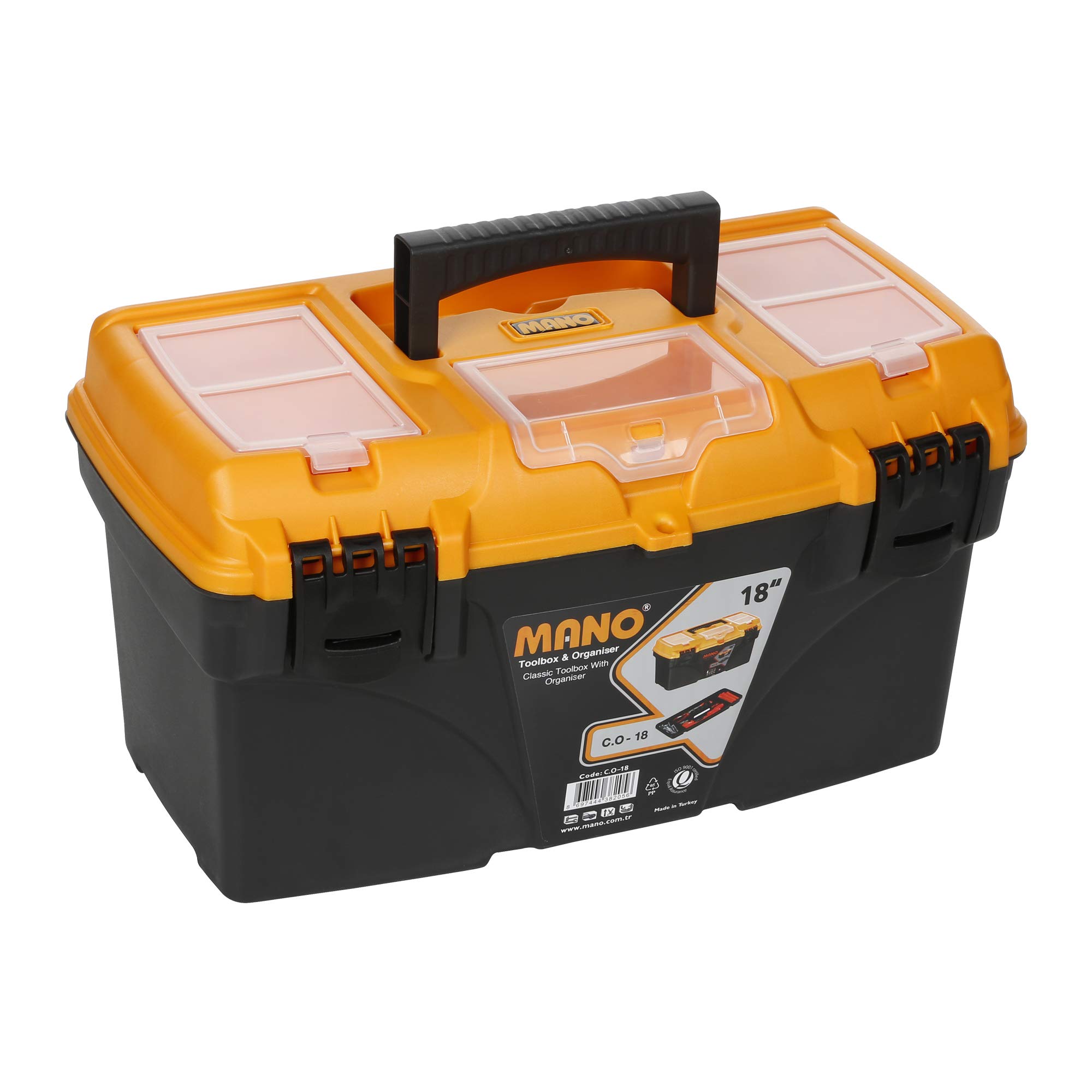 Urbnliving Light Large Plastic Toolboxes Tool Storage Organisers With Lockable Lids, Carry Handles And Weight/Available In Several Sizes (18")