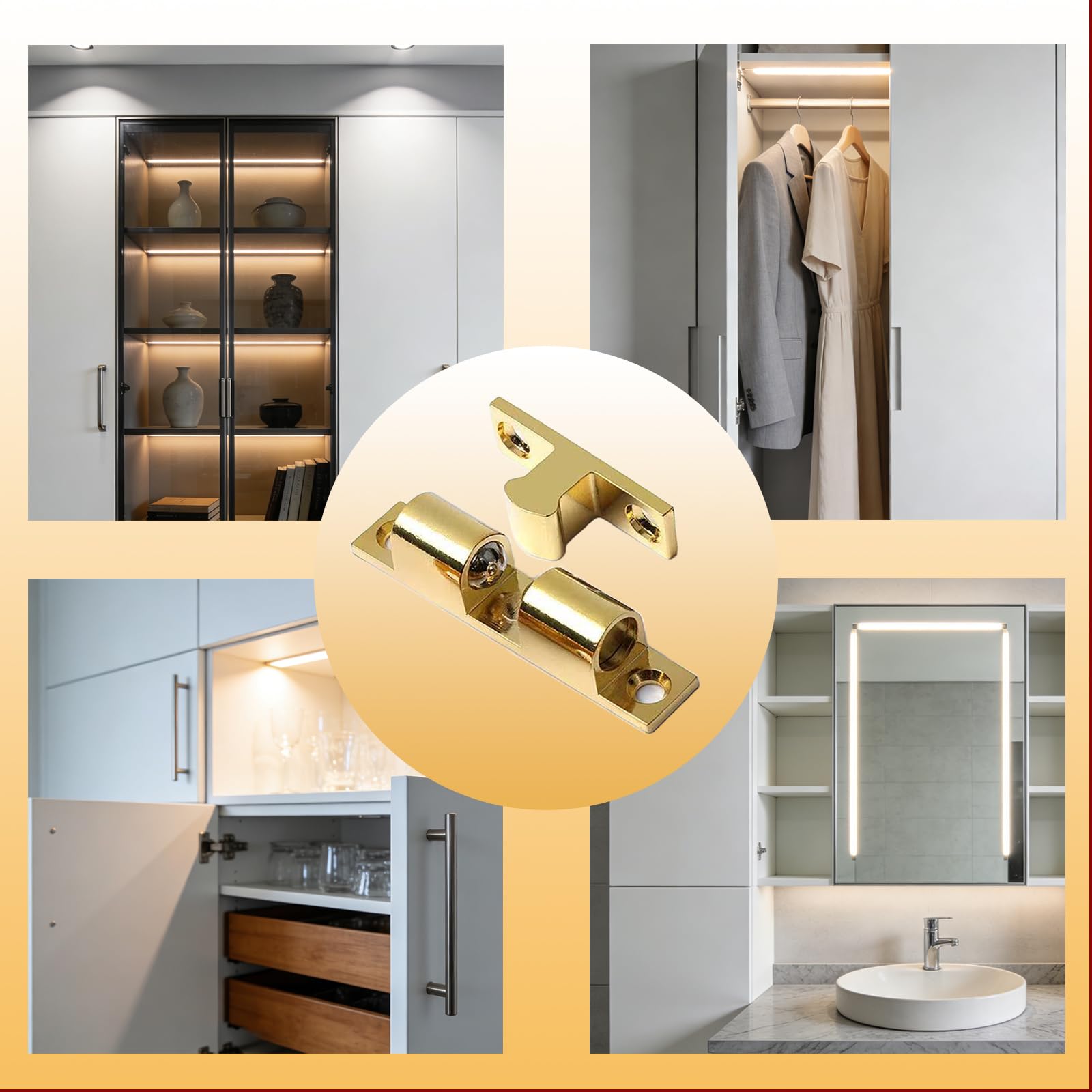 6 pcs push pull per ante,calamite per mobili chiusura,cerniera per ante cucina con viti,calamita per ante mobili,apriporta a pressione,chiusure magnetiche a scatto,ammortizzatori per ante di armadi