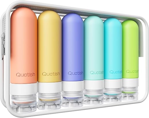 Quatish 3 oz Refillable Travel Bottles