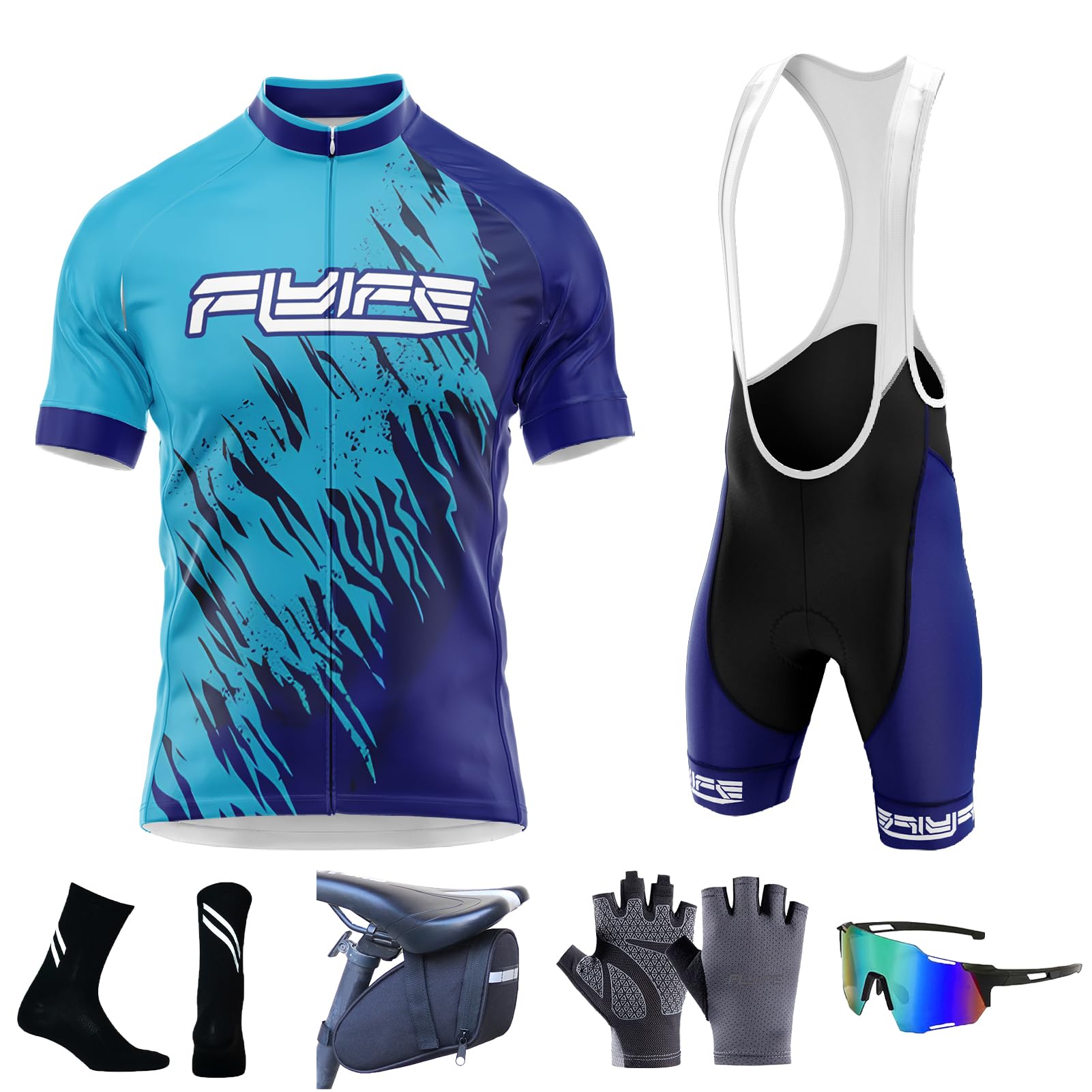 Tenue Cycliste Homme – Ensemble VTT et Vélo de Route – Maillot Cycliste Respirant et Cuissard Confortable – Vêtements de Cyclisme pour Homme