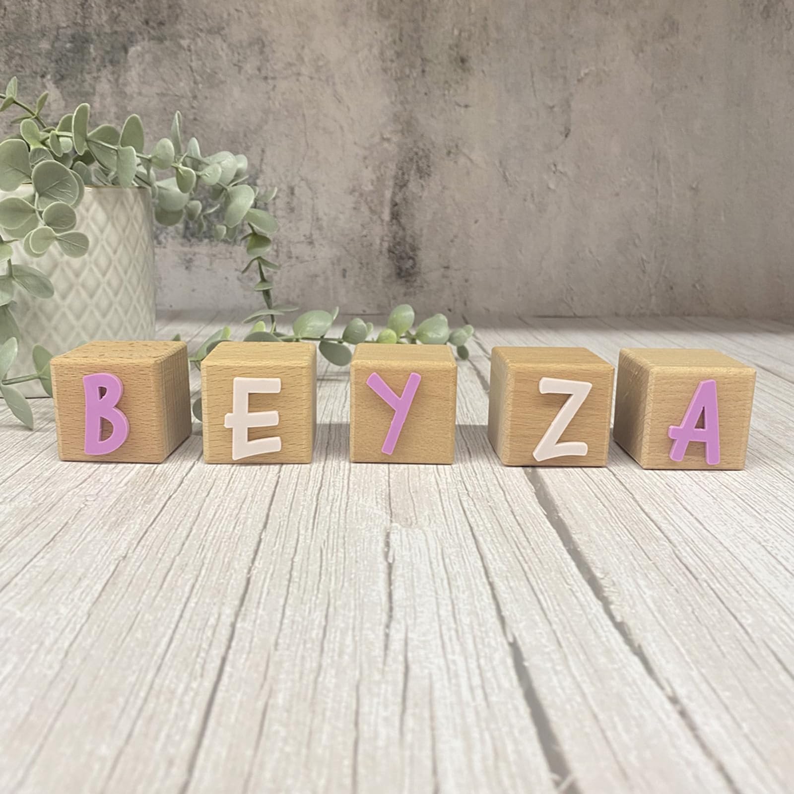 Customisable Nursery Block Name Set - Vibrant Square Letters for Personalised Decor (Up to 5 Blocks)