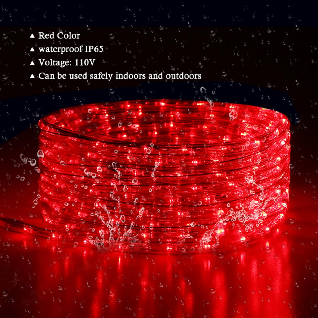Guirlande lumineuse LED de 30 m - Étanche - Éclairage décoratif pour intérieur/extérieur, avant-toit, jardin, Halloween et décorations de Noël (rouge de Noël)