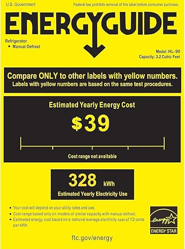 Miniatura 7 de Mini refrigerador con congelador, refrigerador compacto de 3.2 pies cúbicos, mini refrigerador con 2 puertas para dormitorio, oficina, cocina,