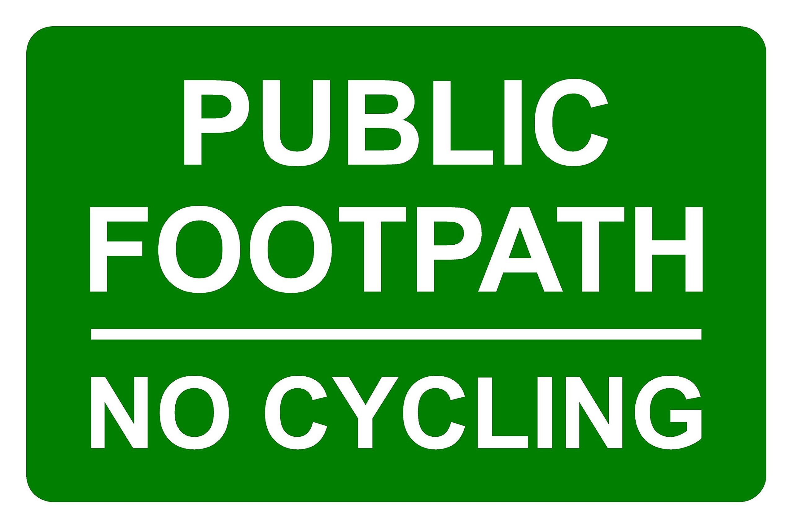 Onpoint Print & Display Ltd Green / White Public Footpath No Cycling Aluminium Composite Sign 300Mm X 200Mm X 3Mm. Green/White.