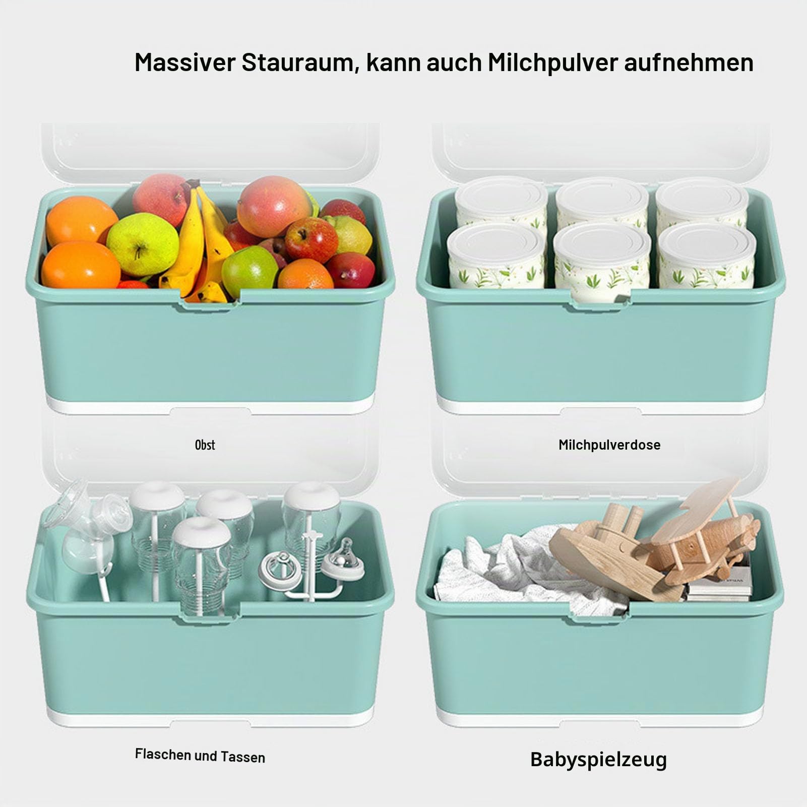 Babyflaschen-Wäscheständer, Aufbewahrungsbox, Organizer mit Staubschutzhülle für das Zuhause von Babys und Kleinkindern (Olivgrün)