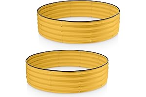 Round Galvanized Raised Garden Bed // 4x4x1 ft (2-Pack) Galvanized Raised Garden...