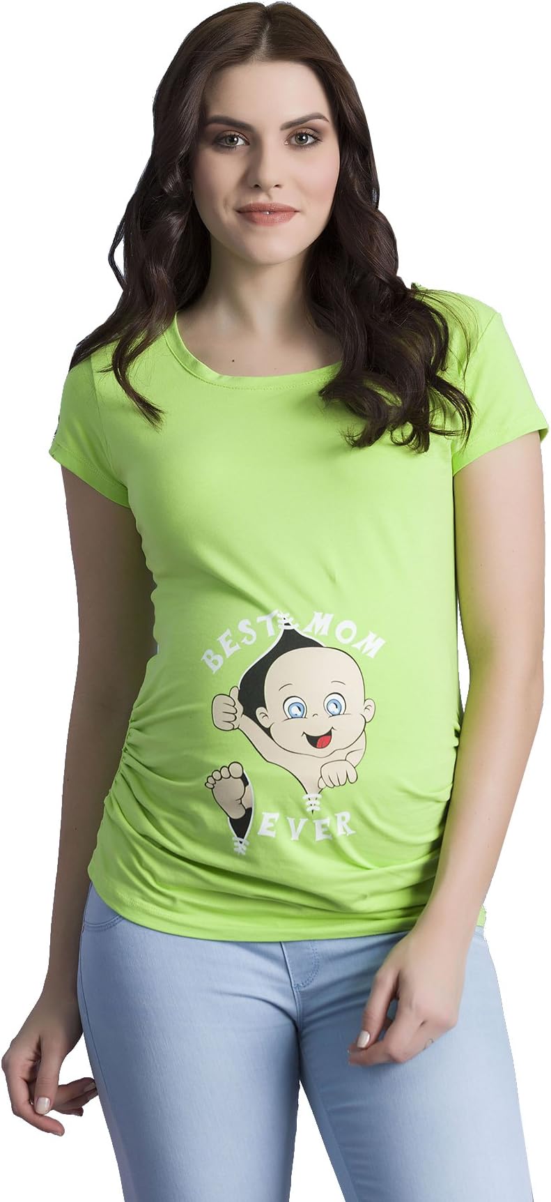 Best Mom Ever - Funny Cute Sweet Lovely Maternity T-Shirt with Print Pattern Pregnancy Gift Shower Party